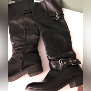 Over the knee black boots